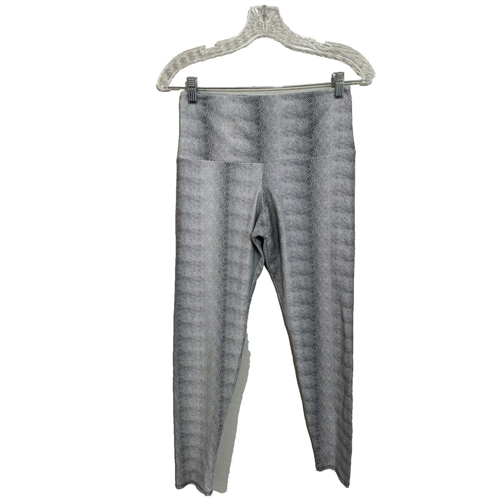Onzie Flow High Rise Leggings Gray Black Snake Print Womens Size M/L Yoga Tights